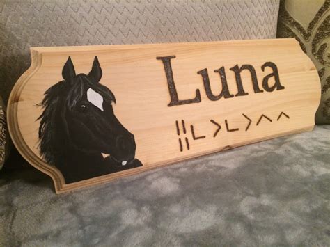 Custom, Hand-Painted *and* Burn-Engraved Horse Stall Sign | Stall signs ...