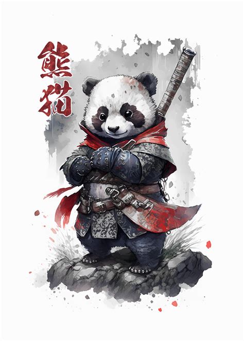 Poster, affiche Panda Samurai Warrior | Cadeaux et merch | Europosters