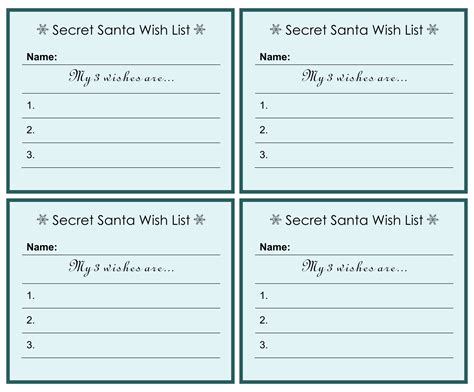 Printable Secret Santa List