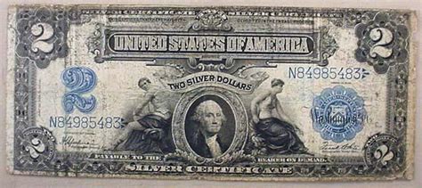 1899 2 DOLLAR SILVER CERTIFICATE - LARGE