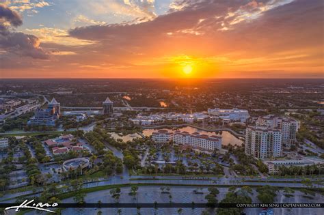 Palm Beach Gardens Sunset Over Downtown at the Gardens | HDR Photography by Captain Kimo