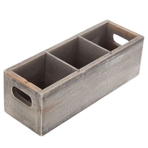 Small Gray Wood Crate With Dividers | Hobby Lobby | 1300003