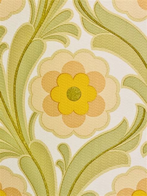 Vintage Floral Wallpaper Green and… | Vintage Wallpapers - Online Shop