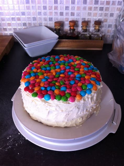 Skittles top rainbow sponge | Cake, Desserts, Food