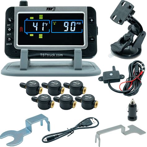 どこでも TST 507 Tire Pressure Monitoring System with 4 Flow Thru Sensors and Color Display for ...