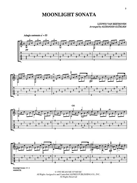 Moonlight Sonata-Guitar Tab by BEETHOVEN, | J.W. Pepper Sheet Music