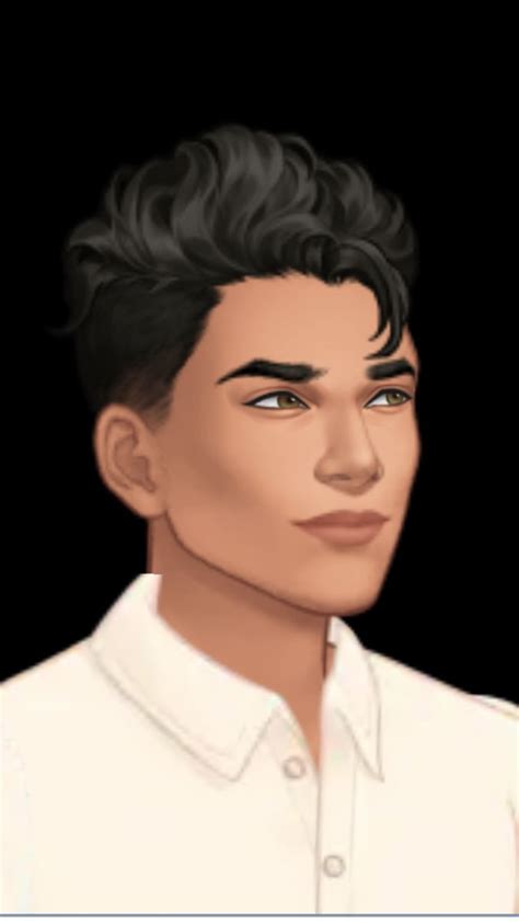 a digital painting of a man with black hair wearing a white shirt and ...