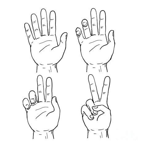 Peace Sign Hand Drawing