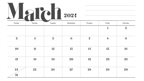 March 2024 Calendar Template P - Cathe Damaris