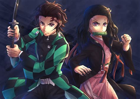 2037x919 Nezuko Kamado and Tanjirou Kamado 2037x919 Resolution Wallpaper, HD Anime 4K Wallpapers ...