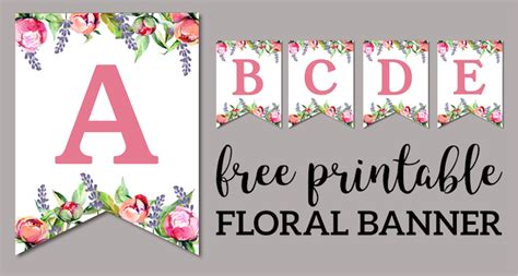 Floral Free Printable Alphabet Letters Banner - Paper Trail Design