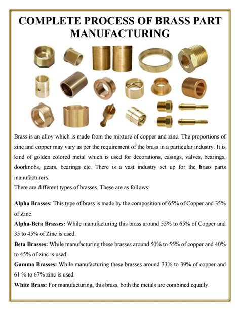 COMPLETE PROCESS OF BRASS PART MANUFACTURING by Pallega - Issuu