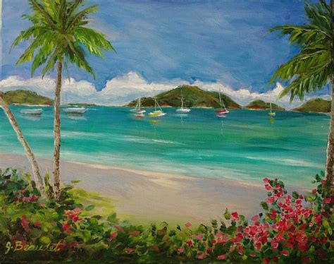 Tropical Beach by Impressionist Artist Jennifer Beaudet