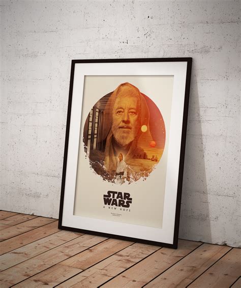 Star Wars Illustration Alec Guinness Wall Art Star Wars Movie - Etsy