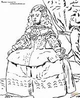 Portrait Of The Infanta Margarita By Diego Velazquez coloring Page  sketch template