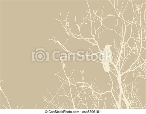 Crow silhouette on brown background, vector illustration - Stock Image - Everypixel