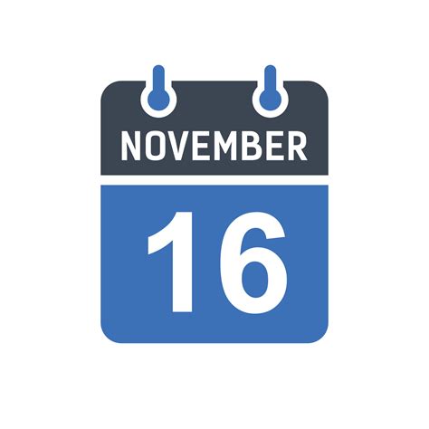 November 16 Calendar Date Icon 5260565 Vector Art at Vecteezy