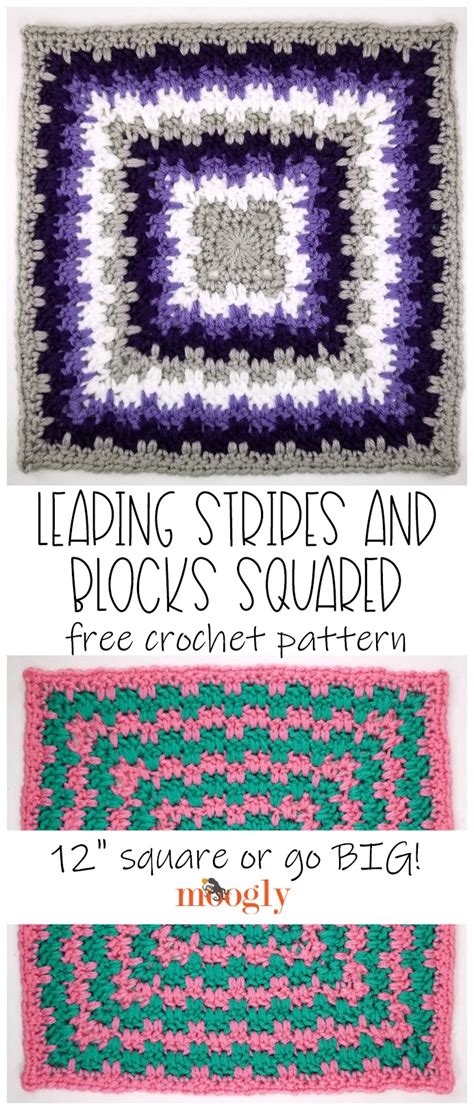 Leaping Stripes and Blocks Squared - Free Crochet Pattern - Moogly