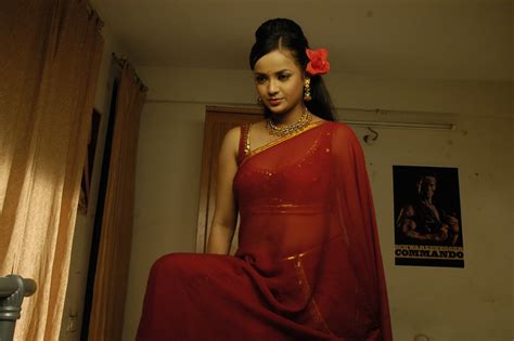 Tanu Roy Red Transparent Saree | Hot Saree Pics