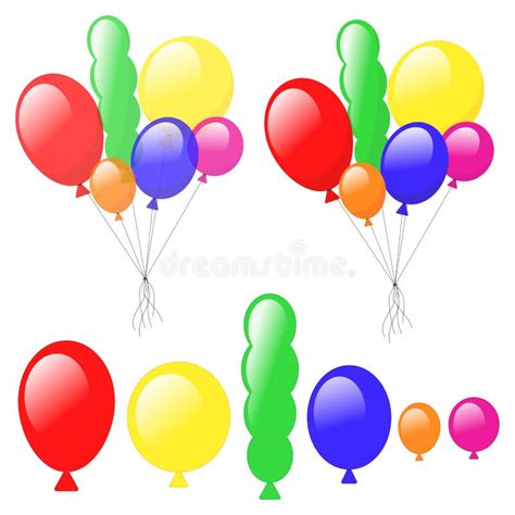 Vector Multicolored Balloons Of Different Shapes Stock Vector - Illustration of heart ...