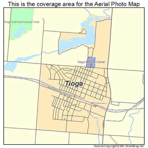 Aerial Photography Map of Tioga, ND North Dakota