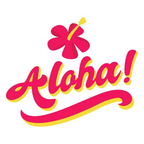 Aloha Flower Hawaiian Lettering PNG & SVG Design For T-Shirts