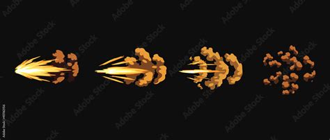 Gun flashes or gunshot animation. Fire explosion effect during the shot ...