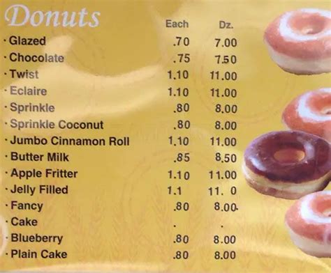 Menu at Happy Donut Shop, Fort Worth, 109 Roberts Cut Off Rd