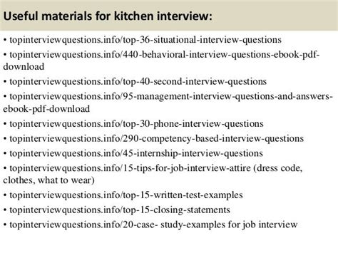 Top 10 kitchen interview questions and answers