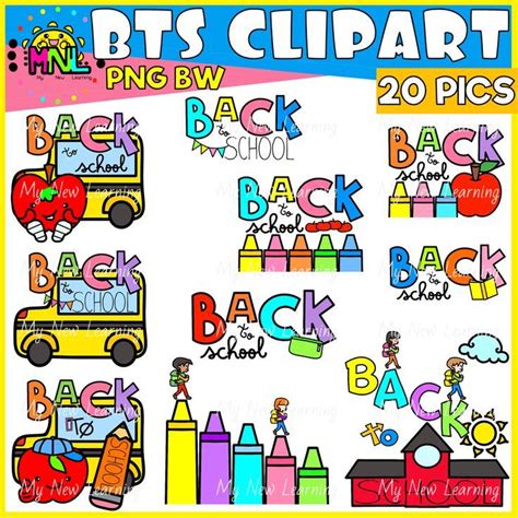 Back To School Clipart Set Banners Covers | Back to school clipart ...