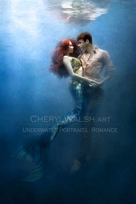 Valentines mermaid. Young love, romance under the sea. A beautiful ...