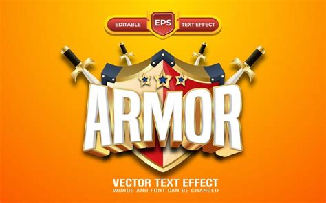 Premium Vector | Battle armor logo games text effect with golden style