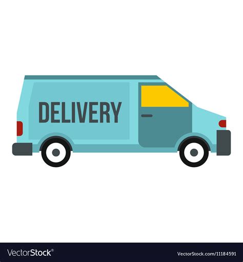 Delivery van icon flat style Royalty Free Vector Image