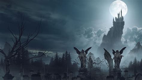 Wallpaper : fantasy art, night sky, castle, artwork, Moon 1920x1080 - WallpaperManiac - 1550659 ...