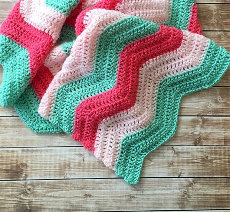 Chevron Baby Blanket/ripple Pattern Crochet Blanket/chevron - Etsy