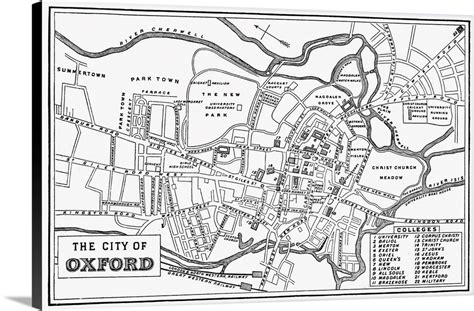 England, Map Of Oxford, c1885 Wall Art, Canvas Prints, Framed Prints, Wall Peels | Great Big Canvas