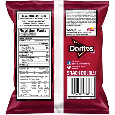 Doritos Nutrition Facts Big Bag | My XXX Hot Girl