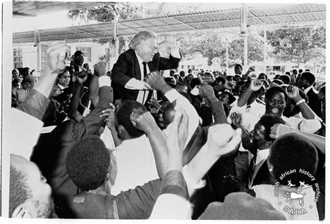 SAHA - South African History Archive - Joe Slovo is carried aloft by ...