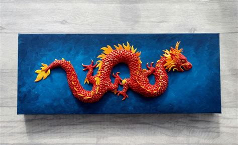 Chinese Dragon Sculpted Wall Art - Etsy UK | Etsy wall art, Chinese ...