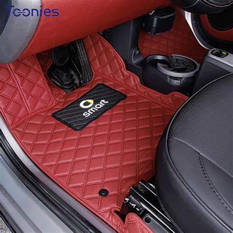 Tapis intérieur de voiture en cuir, Protection, coussin de pied, pour Mercedes Smart 451 fortwo ...