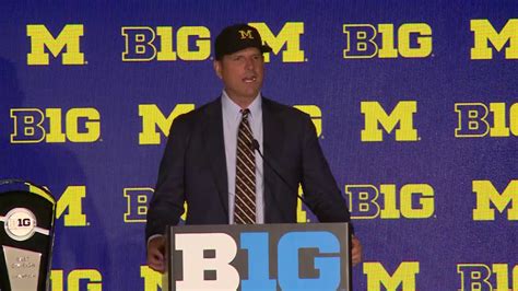 Michigan Head Coach Jim Harbaugh press conference from Big Ten Media ...