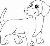 Dachshund Dog Coloring Page Isolated For Kids  Home sketch template