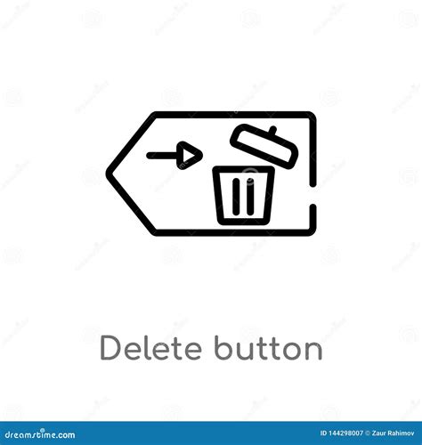 Outline Delete Button Vector Icon. Isolated Black Simple Line Element Illustration from User ...