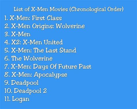 x-men movies in order by year - Cris Calkins