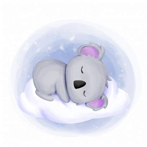 Sleeping Koala Vector Hd PNG Images, Baby Koala Sleep On Cloud, Koala Clipart, Adorable, Animal ...