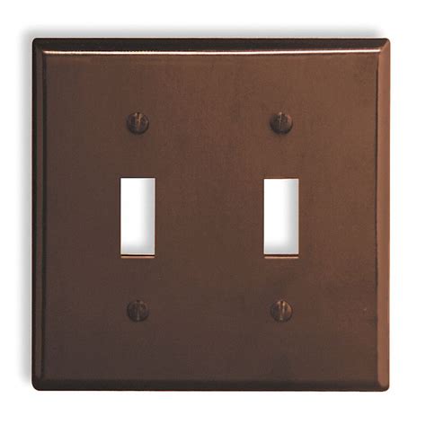 LEVITON Toggle Switch Wall Plate, Brown, Number of Gangs 2, Weather Resistant No - 5A057|85009 ...