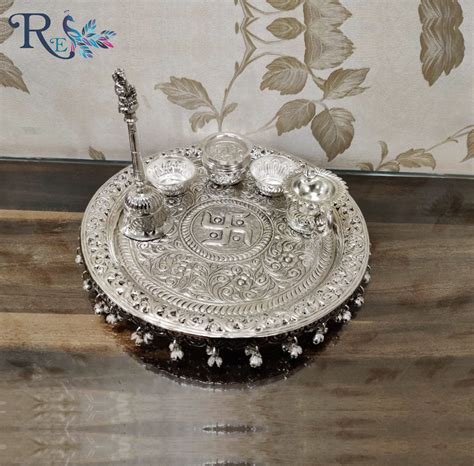 Silver Pooja Thali – Royal Entice