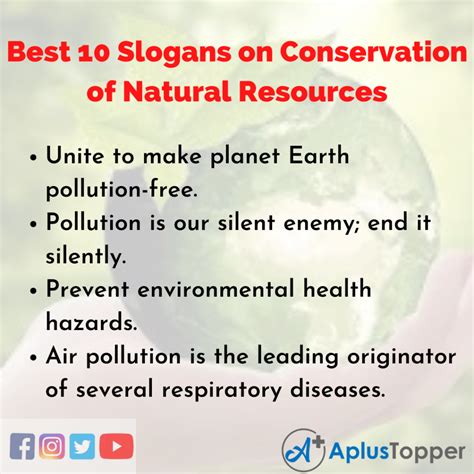 Best 10 Slogans on Conservation of Natural Resources | Unique and ...