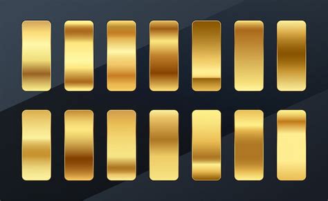 Free Vector | Premium golden gradients swatches palette set design