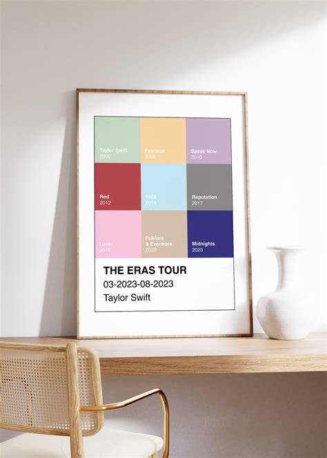 Eras Tour Color Palette Poster Taylor Swift Digital Poster - Etsy